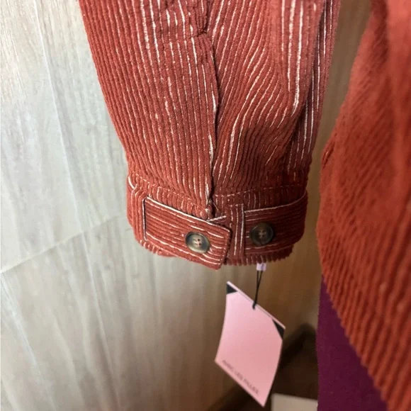 Avec Les Filles Terracotta Burnt Orange Corduroy Utility Jacket Shacket NWT - Picture 7 of 12